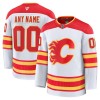 Mænd NHL Calgary Flames Trøje Tilpasset 2024-25 Fanatics Premium Hvid Udebane